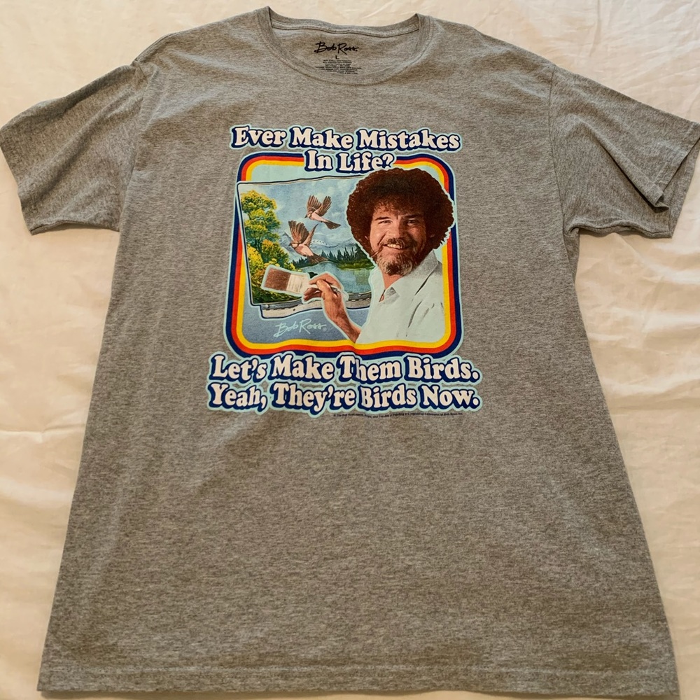 Bob Ross Graphic Tee - Gray